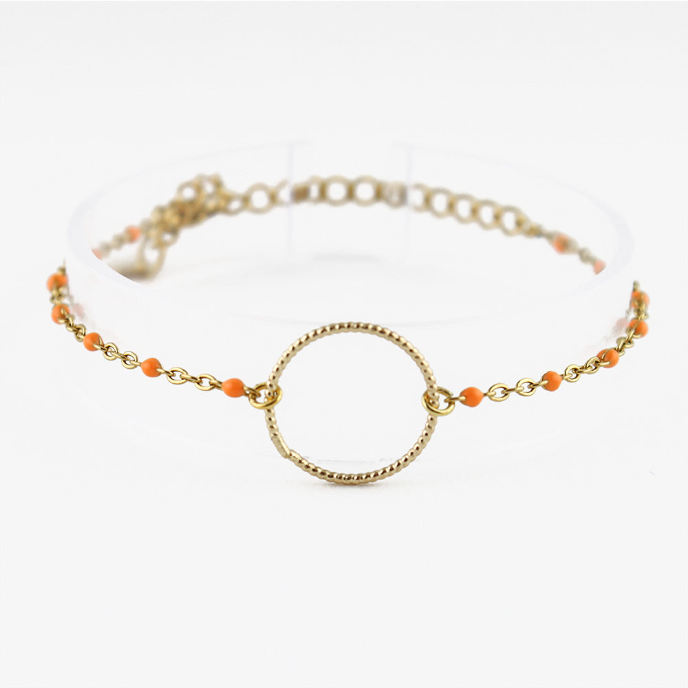 bracelet chainette Milos Doré Orange