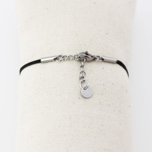 bracelet fermoir cordon argenté