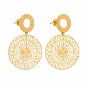Boucles Moorea dorees sur fond blanc