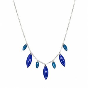 Collier Palma argente bleu sur fond blanc